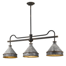  0877-LP ABI-GV - Wry Lighting Jasper 3-light Island Light in Antique Black Iron