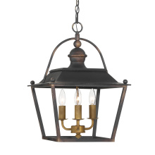  0888-3P ABI - Golden Lighting Christoff 3-light Pendant in Antique Black Iron