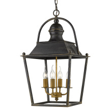  0888-4P ABI - Golden Lighting Christoff 4-light Pendant in Antique Black Iron