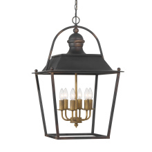  0888-6P ABI - Golden Lighting Christoff 6-light Pendant in Antique Black Iron