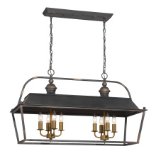  0888-LP ABI - Golden Lighting Christoff 8-light Island Light in Antique Black Iron