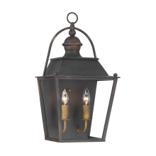  0888-WSC ABI - Golden Lighting Christoff 2-light Wall Sconce in Antique Black Iron