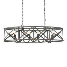  0890-LP ABI - Golden Lighting Alcott 8-light Island Light in Antique Black Iron