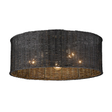  1084-5FM BLK-BW - Golden Lighting Erma 5-light Flush Mount in Matte Black