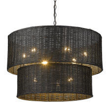  1084-9 BLK-BW - Golden Lighting Erma 9-light Chandelier in Matte Black