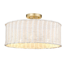  1084-SF BCB-WW - Golden Lighting Erma 3-light Semi-Flush Mount in Brushed Champagne Brass