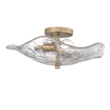  1140-SF MBS-HWG - Golden Lighting Samara 2-light Semi-Flush Mount in Modern Brass