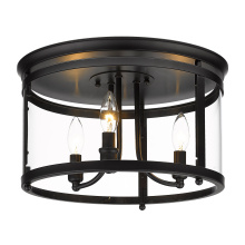  1157-FM BLK - Golden Lighting Payton 3-light Flush Mount in Matte Black