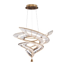  1468-M BCH - Ziva by Golden Lighting Aurora Integrated LED 36"W Pendant in Brushed Champagne