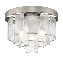  1768-FM PS-HWG - Golden Lighting Ciara 3-light Flush Mount in Peruvian Silver