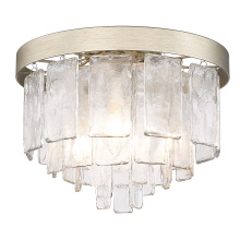  1768-FM WG-HWG - Golden Lighting Ciara 3-light Flush Mount in White Gold