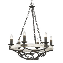  1821-6 ABI-CDW - Wry Lighting Madera 6-light Chandelier in Antique Black Iron