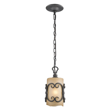  1821-M1L BI - Madera Mini Pendant in Black Iron with Toscano Glass