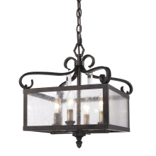  2049-M4 FB - Golden Lighting Valencia 4-light Pendant in Fired Bronze