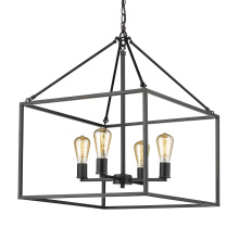  2072-4 BLK - Golden Lighting Wesson 4-light Chandelier in Matte Black