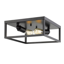  2072-FM BLK - Golden Lighting Wesson 2-light Flush Mount in Matte Black