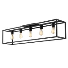  2072-FM41 BLK - Golden Lighting Wesson 5-light Flush Mount in Matte Black