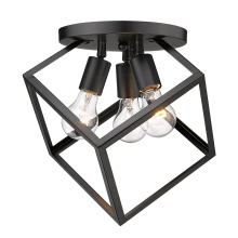  2086-3SF BLK - Golden Lighting Cassio 3-light Semi-Flush Mount in Matte Black