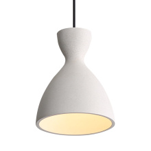  2173-7 WCT - Golden Lighting Aethera 7in Integrated LED Pendant in White Sandstone Cement
