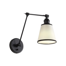  2351-A1W BLK-BLK - Yep by Golden Lighting Equinox 1-light Swing Arm Wall Lamp with Black Trim shade