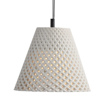  2419-10 WCT - Golden Lighting Clarus 10in Integrated LED Pendant in White Sandstone Cement