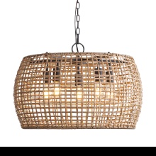  3000-5P NB-MAW - Wry Lighting Weavelight 5-light Pendant in Natural Black