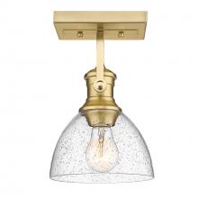  3118-1SF BCB-SD - Hines BCB Semi-Flush in Brushed Champagne Bronze with Seeded Glass Shade