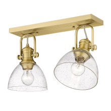  3118-2SF BCB-SD - Yep by Golden Lighting Hines 2-light Semi-Flush Mount in Brushed Champagne Brass