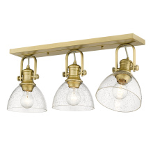  3118-3SF BCB-SD - Yep by Golden Lighting Hines 3-light Semi-Flush Mount in Brushed Champagne Brass
