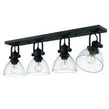  3118-4SF BLK-SD - Yep by Golden Lighting Hines 4-light Semi-Flush Mount in Matte Black
