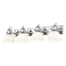  3118-BA4 CH-OP - Yep by Golden Lighting Hines 4-light Vanity in Chrome and Opal Glass