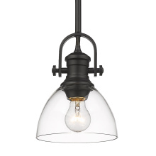  3118-M1L BLK-CLR - Yep by Golden Lighting Hines 1-light 7in Pendant in Matte Black and Clear Glass