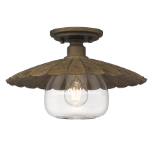  3124-FM DR-CLR - Wry Lighting Clemence 1-light Flush Mount in Dark Rust