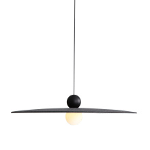  3133-P24 FB-GY - Golden Lighting Faroe 24in Integrated LED Pendant in Flecked Black/Grey Felt