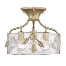  3160-SF WG-HWG - Golden Lighting Calla 3-light Semi-Flush Mount in White Gold