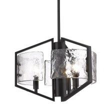  3162-3P BLK-HWG - Golden Lighting Varsha 3-light Pendant in Matte Black