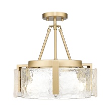  3164-3SF BCB-HWG - Golden Lighting Aenon 3-light Semi-Flush Mount in Brushed Champagne Brass