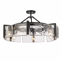  3164-6SF BLK-HWG - Golden Lighting Aenon 6-light Semi-Flush Mount in Matte Black