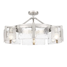  3164-6SF PW-HWG - Golden Lighting Aenon 6-light Semi-Flush Mount in Pewter
