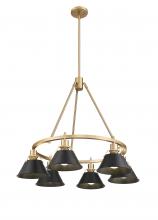  3306-6 BCB-BLK - Orwell 6-Light Chandelier in Brushed Champagne Bronze with Matte Black