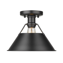  3306-FM BLK-BLK - Yep by Golden Lighting Orwell 1-light Flush Mount in Matte Black