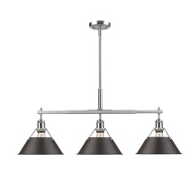  3306-LP PW-RBZ - Yep by Golden Lighting Orwell 3-light Island Light in Pewter and Rubbed Bronze shade