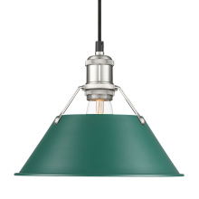  3306-M PW-GN - Yep by Golden Lighting Orwell 1-light 10in Pendant in Pewter and Pine Green shade