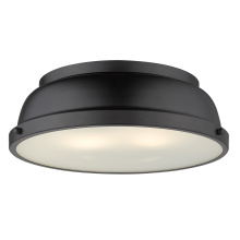  3602-14 BLK-BLK - Yep by Golden Lighting Duncan 2-light Flush Mount in Matte Black