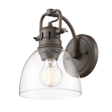  3602-BA1 RBZ-CLR - Yep by Golden Lighting Duncan 1-light Vanity in Rubbed Bronze and Clear Glass