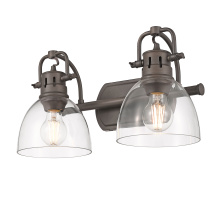  3602-BA2 RBZ-CLR - Yep by Golden Lighting Duncan 2-light Vanity in Rubbed Bronze and Clear Glass