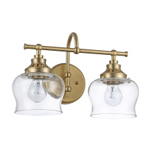  3610-BA2 BCB-CLR - Wry Lighting Daphne 2-light Vanity in Brushed Champagne Brass