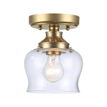  3610-SF BCB-CLR - Wry Lighting Daphne 1-light Semi-Flush Mount in Brushed Champagne Brass