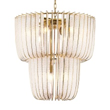  4285-9 TG - Ziva by Golden Lighting Shahi 9-light Chandelier in Titanium Gold