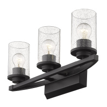  4309-BA3 BLK-BLK-SD - Golden Lighting Mercer 3-light Vanity in Matte Black